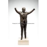 Patinated bronze maquette of legendary Liverpool FC manager Bill Shankly, designed and sculpted by