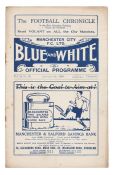 Manchester City v Sunderland programme 4th January 1930