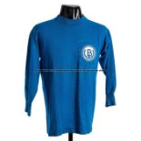 Vintage blue Blauw-Wit Amsterdam No.15 jersey, long-sleeved, thick woollen-mix winter jersey,