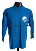 Vintage blue Blauw-Wit Amsterdam No.15 jersey, long-sleeved, thick woollen-mix winter jersey,