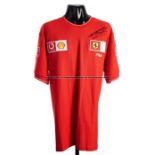 Michael Schumacher signed Ferrari Vodafone shirt, signature in black marker