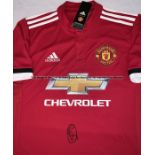 Ole Gunnar Solskjaer signed Manchester United replica jersey, season 2017-18, red home strip, Adidas