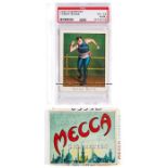 Rare Tommy Burns 1910 Mecca colour boxing cigarette card, with very rare original mecca packaging,