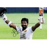 Nine signed photographs of past and present Sri Lankan cricketers, comprising current players Lasith