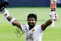 Nine signed photographs of past and present Sri Lankan cricketers, comprising current players Lasith