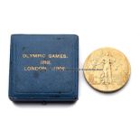 London 1908 Olympic Games judge's participant's medal awarded to John Lewis the referee for the