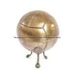 Argentinean football trophy modelled as a laced leather football circa 1930, in silver toned