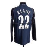 Robbie Keane navy Tottenham Hotspur No.22 away jersey, season 2002-03, long-sleeved with BARCLAYS