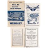 Four football programmes, 1966 World Cup Final, two F.A. Cup s/f replays Burnley v Liverpool 12.4.47