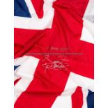 Manny Pacquiao signed Union Jack flag, of typical form signed in silver marker pen TO: MANNY