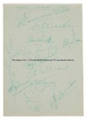 West Indies cricketers 1950 touring team signed album page, signed in green ink by 11 team members
