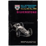 Multi-signed programme for the 14th British Racing Drivers Club International Trophy Meeting at