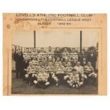 Rare wartime b&w photograph of Lovell’s Athletic Football Club team and officials, season 1943-44, 6
