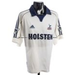 Sol Campbell Tottenham Hotspur FC white No.5 home jersey circa 2000, match issue, short-sleeved,