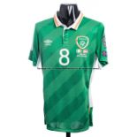 Eunan O’Kane green Republic of Ireland No.8 unused substitute's jersey from the FIFA World Cup