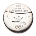 1992 Barcelona Olympic Games silver-plated participation medal, awarded by the Organising Committee