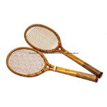 A.G. Spalding Tilden Cannon Ball wooden tennis racquet, circa 1928, open throat racquet with