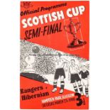 Scottish Cup semi-final programme Rangers v Hibernian played at Hampden Park 27th March 1948,