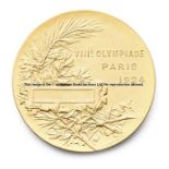 French Republic 1924 Olympic Games 'gold' award medal, in gilt-bronze by Desaide/Bertrand, the