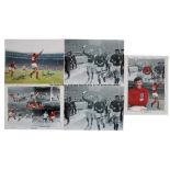 Five Geoff Hurst and Martin Peters signed England World Cup 1966 photographs, signed in black marker