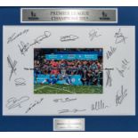 Chelsea FC signed mount of the 2005-06 Premier League Champions, the signatures surrounding an 8
