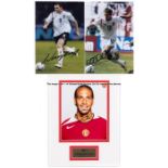 Group of five signed colour photographs of Manchester United and England players, comprising three