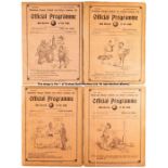 Four Tottenham Hotspur home programmes, South Eastern League issues v Crystal Palace 1909 and Fulham