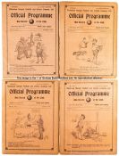 Four Tottenham Hotspur home programmes, South Eastern League issues v Crystal Palace 1909 and Fulham