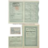 1900 Olympic Games original entrance ticket plus additional paperwork & event coupons, original
