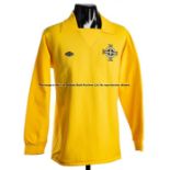 Yellow Northern Ireland goalkeeper's No. 1 jersey worn by Pat Jennings in the Home International