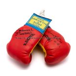 Lennox Lewis and Emanuel Steward double-signed boxing gloves, A pair of Kronk gloves signed in black