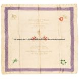 Bombardier Billy Wells v Ian Hague heavyweight championship commemorative silk scarf, early 20th