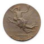 1900 Paris Exposition Universelle Internationale medal, designed by Chaplain, stamped BRONZE, head