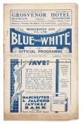 Manchester City v Arsenal programme 19th September 1931