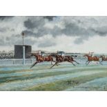 John Beer (British 1860-1930, active 1885-1915), THE FINISH FOR THE NEWMARKET LOWTHER STAKES OCT