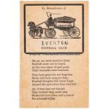 Everton FC 'Memorial Card', undated but probably relating to a F.A. Cup tie defeat circa 1900