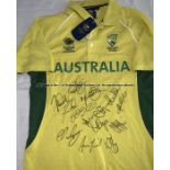 Team signed Australia replica shirt, 2017 ICC World Champions Trophy, signed by 13 members of the
