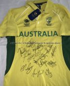 Team signed Australia replica shirt, 2017 ICC World Champions Trophy, signed by 13 members of the