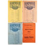 58 Ilford FC home programmes dating between seasons 1930-31 and 1934-35, contained in a folder