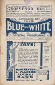 Manchester City v Aston Villa programme 28th November 1931