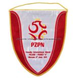 Match pennant for the Poland v France “A” International friendly match pennant, 9th June 2011,