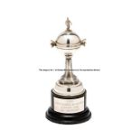 Copa Libertadores de America 1999 replica trophy, miniature silver-plated replica trophy inscribed