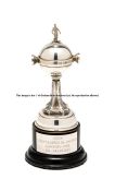 Copa Libertadores de America 1999 replica trophy, miniature silver-plated replica trophy inscribed