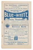 Manchester City v Middlesbrough programme 2nd November 1929