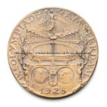 1928 Amsterdam Olympic Games participation medal, in bronze designed by J C Wienecke, nude male &