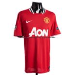 Antonio Valencia red Manchester United No.25 Champions League jersey season 2011-12, short-