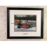 Ray Goldsbrough (contemporary) NIKI LAUDA – 1975 BRITISH GRAND PRIX AT SILVERSTONE signed by the
