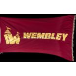 Original claret and gold flag from the 'old' Wembley stadium, circa 2000, rectangular form claret