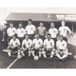 Photograph of the England team who played Wales at Ninian Park 12th October 1963, b&w press