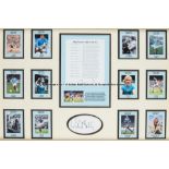 Colin Bell signed "My Greatest Man City XI" memorabilia display, comprising a collectors card set